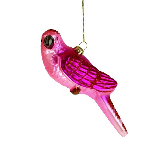Glass hanger parrot, pink