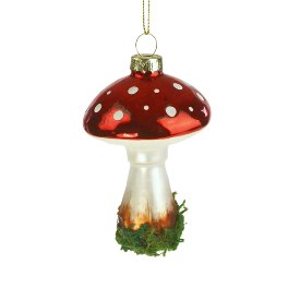 Glass hanger mushroom, red
