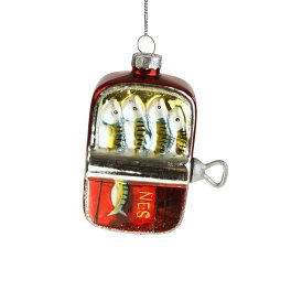 Glass hanger sardines, red