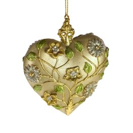 Hanger heart ornament, silver