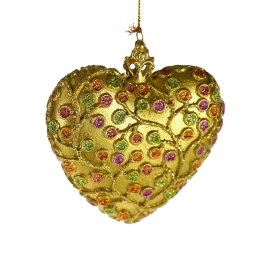 Hanger heart ornament, gold