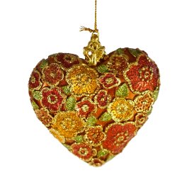 Hanger heart ornament, red, 9x3x10 cm