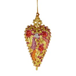 Hanger heart ornament, light pink, 4.5x2x9 cm