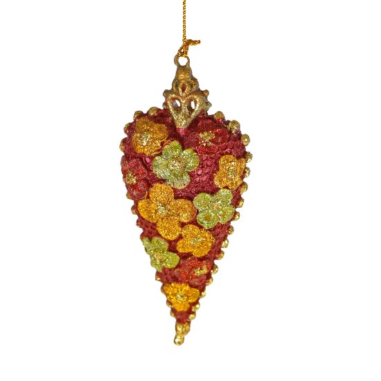Hanger heart ornament, red, 4.5x2x9 cm
