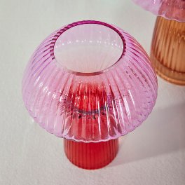 Vase champignon, rose/rouge
