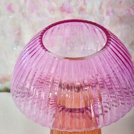 Vase champignon, rose/orange
