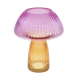 Mushroom vase, pink/orange