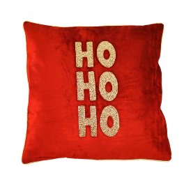 Cushion HOHOHO, red, polyester, 45x45 cm