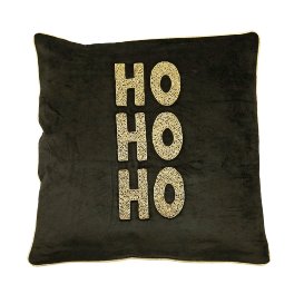 Cushion HOHOHO, black, polyester, 45x45 cm