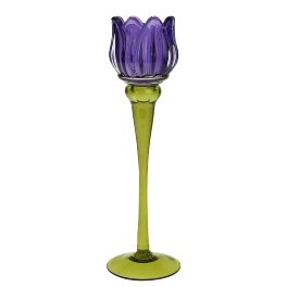 Candle holder tulip, purple