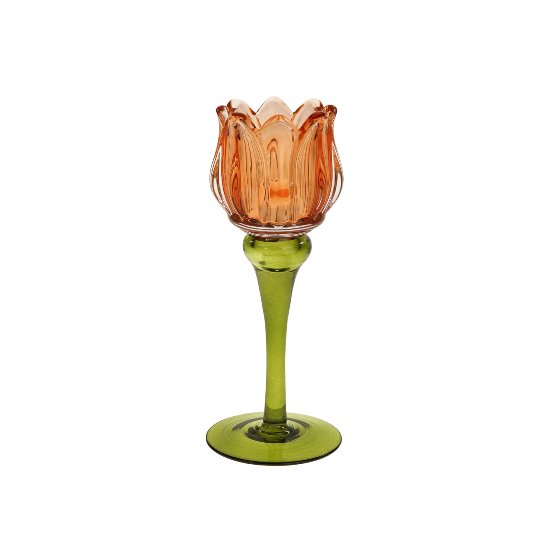 Candle holder tulip, orange