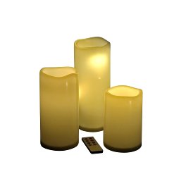 S/3 solar outdoor candle, white