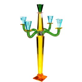 Candle Holder Fancy Crystal, 5-flames, glass,