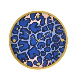 Wall clock Safari, blue, wood, d. 50 cm