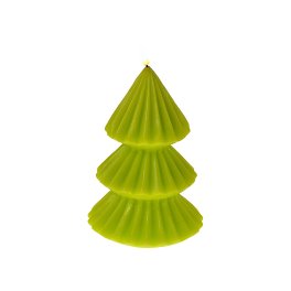 LED candle, 3D Flame, green, plastic/wax,