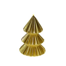 LED candle, 3D Flame, gold, plastic/wax,