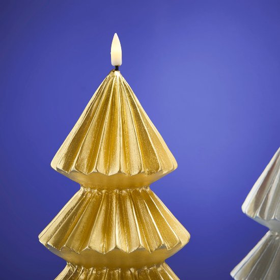 LED candle, 3D Flame, gold