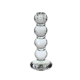 candle holder Crystal, round, clear,
