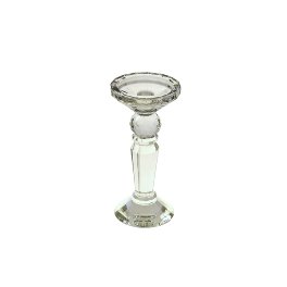 candle holder Crystal, flat, clear,