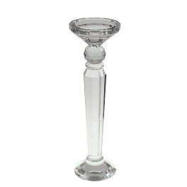 candle holder Crystal, flat, clear,
