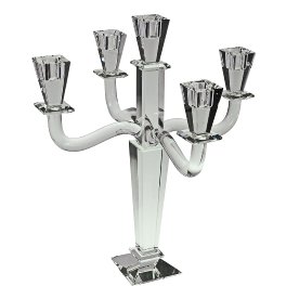 candle holder Crystal, 5-flames, clear,