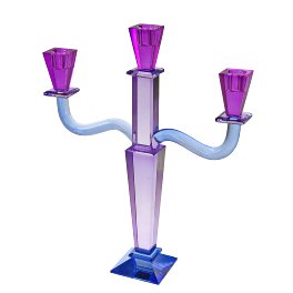 candle holder Fancy Crystal, violett, glass,