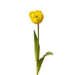 Tulip, soft-to-touch, yellow, PVC/Iron, h.39