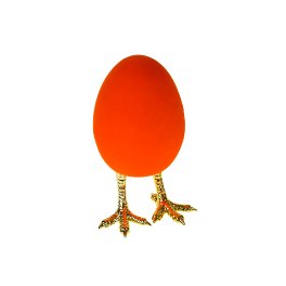 Egg on foot, flocked, orange