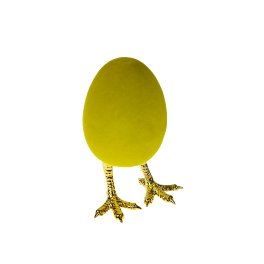 Egg on foot, flocked, green