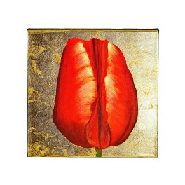 Tableau Tulipe, or/rouge clair