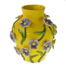 Vase w. flowers, yellow
